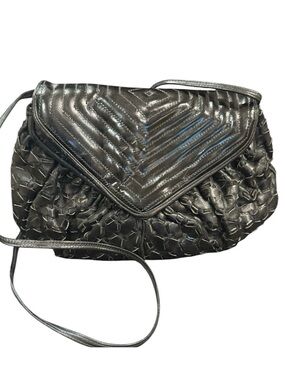 Vintage Sharif Black Leather Crossbody Bag